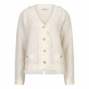 NEW ESQUALO women's fringed cardigan in ecru
